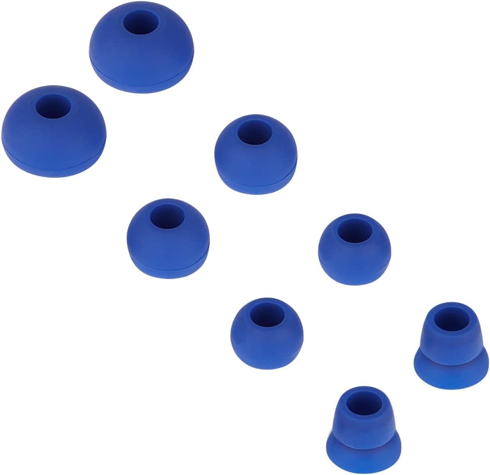 4 Pairs Silicone Earbud Tips Replacement Eartips Earbuds Eargels Earpads Compatible with Powerbeats 1/2/3 Wireless Beats by Dre Headphones(Dark Blue)