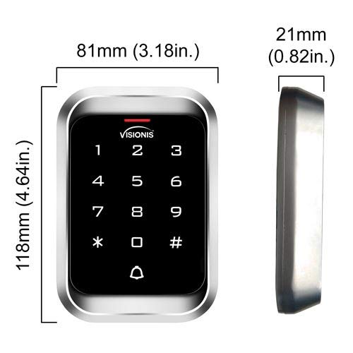 Visionis FPC-5456 One Door Access Control Electric Strike Fail Safe And Fail Secure Adjustable 770lbs + Outdoor Keypad/Reader Standalone With Mini