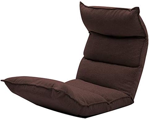 BTZHY Floor Chair Floor Chair Computer Chair on Single Bed Independent Cotton Bale Leisure Folding Floor Chair Multi-Level Adjustable Meditation ChairRemovable and Washable (Color : Gray)