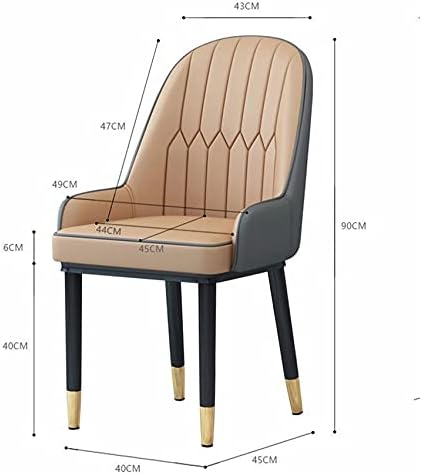 Office Chair Gaming Chair Computer Chair Living Room Furniture Design Armchairs Nordic Chair Metal Leather Material Dining Room Chairs Leisure Computer Stool (Color : Rosso)