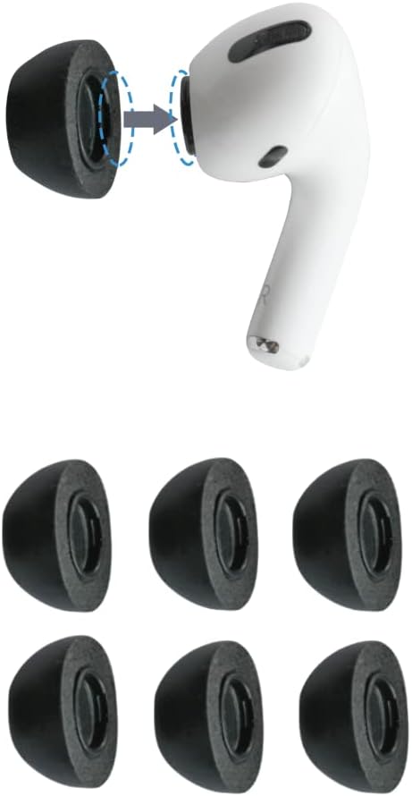 Comply Memory Foam Replacement Earbud Tips for Apple AirPods Pro 1 & 2 | Ultimate Comfort, Secure Fit, Superior Noise Isolation | Anti Slip, Prevent From Falling Out | Black, Small (3 Pairs)