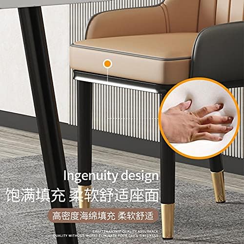 Office Chair Gaming Chair Computer Chair Living Room Furniture Design Armchairs Nordic Chair Metal Leather Material Dining Room Chairs Leisure Computer Stool (Color : Rosso)