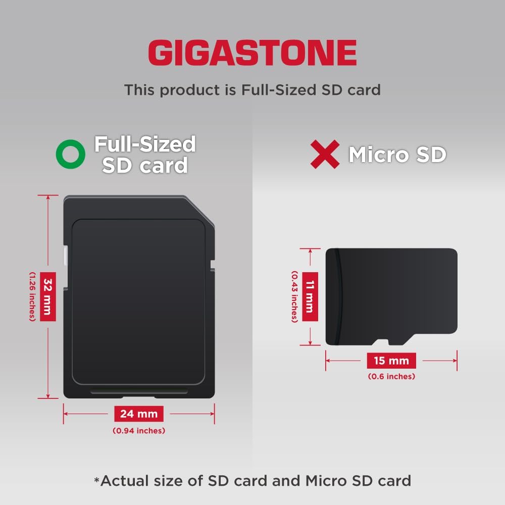 GIGASTONE 64GB SD Card 2-Pack UHS-I U1 Class 10 SDXC Memory Card High Speed Full HD Video Canon Olympus Digital Camera with 2 mini Cases