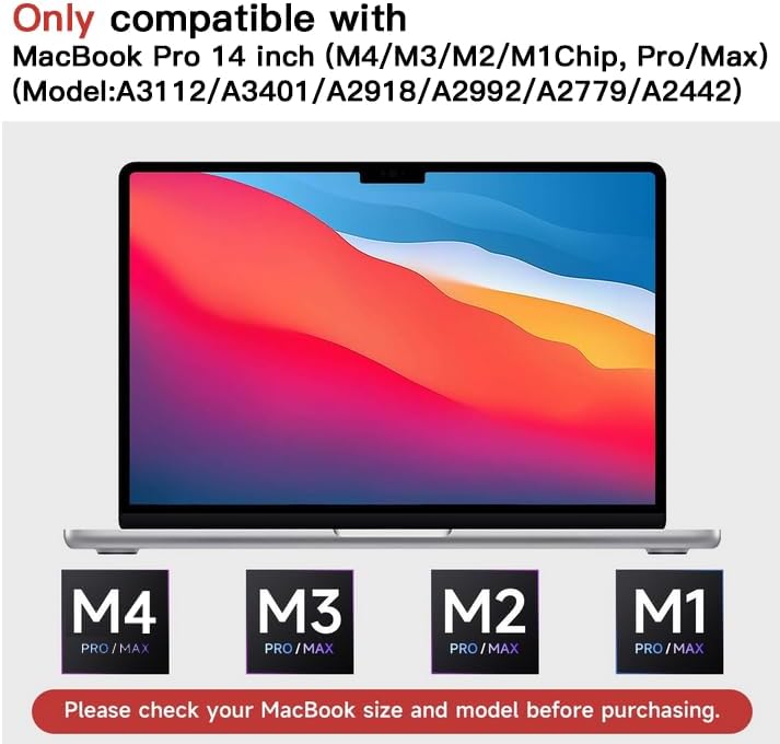 2 Pack Compatible with MacBook Pro 14 Inch Screen Protector (M4, M3, M2, M1, Pro/Max), Anti Glare Scratch Matte Screen Protector for MBP 14.2''(2021-2024 )