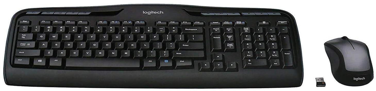 Logitech MK335 Quiet Wireless Keyboard and Mouse Combo - Black/Silver Keyboard and Mouse Combo Wireless, Ambidextrous