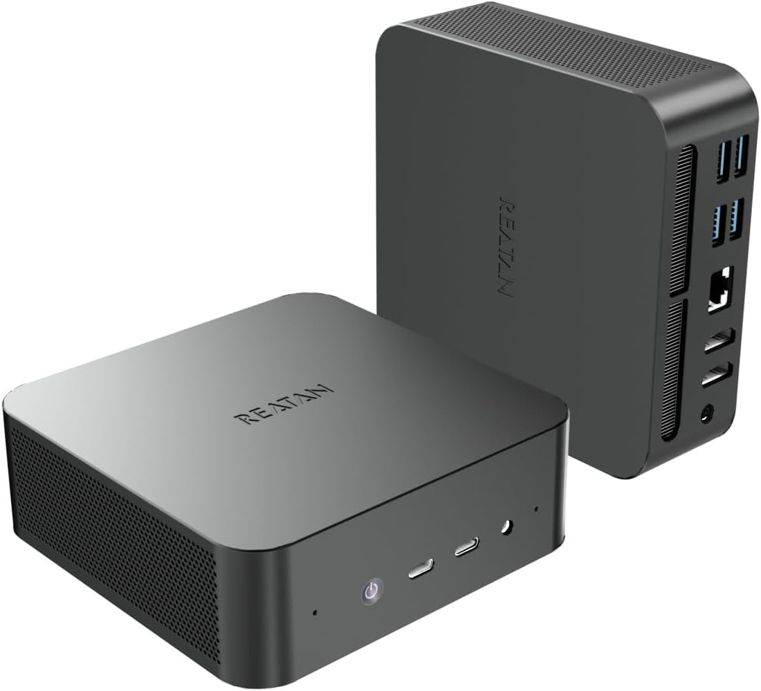 Reatan A9 Mini Gaming PC AMD Ryzen 9 7940HS 64GB DDR5 2TB SSD 5600 MHz RAM, Desktop Mini Computers, Radeon 780M Graphics, 2.5Gbps LAN, HDMI 2.1, 8K USB 4.0 Wi-Fi 6E/BT5.3