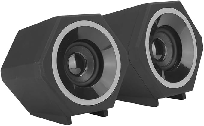 PC Speakers SADA USB Wired Subwoofer Full Range Unit Dynamic Music with Ice Blue Light Small Size High Power for Desktop Laptop Mobile Phone