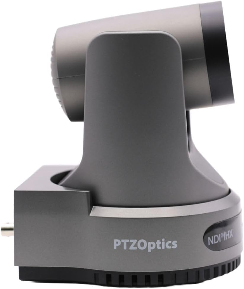 PTZOptics Move 4K 20x Auto-Tracking PTZ Camera with Built-In Tally Light, 3D Noise Reduction, and Advanced White Balance Modes (Gray)