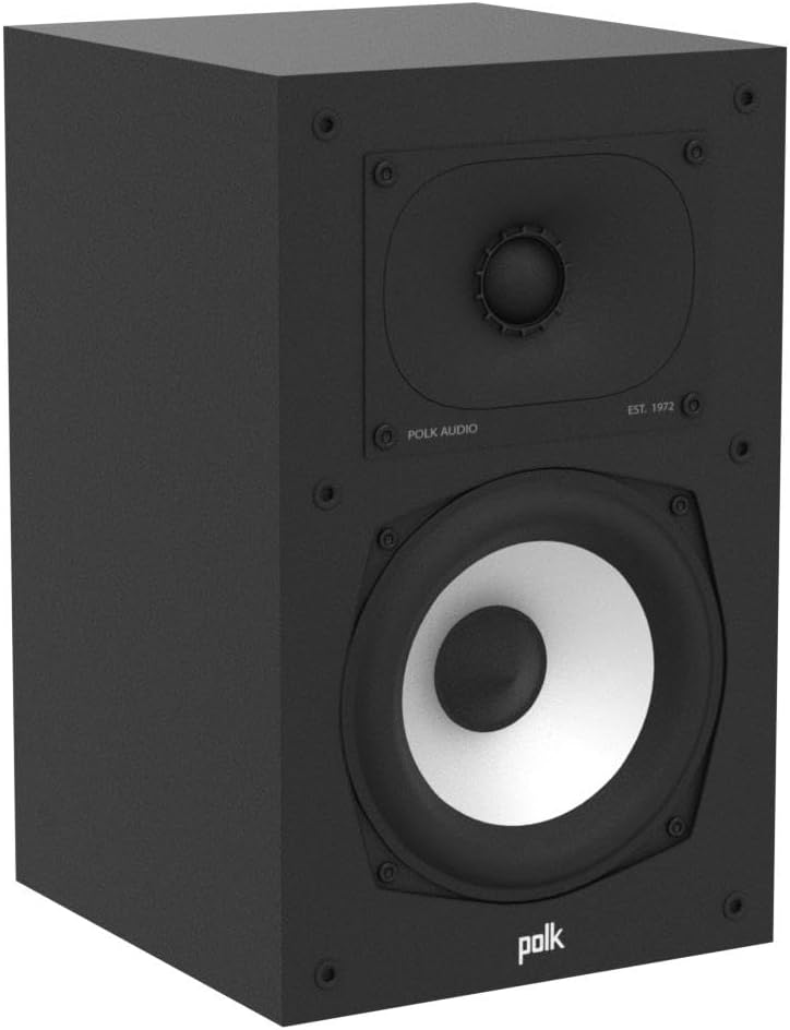 Polk Monitor XT20 Pair of Bookshelf or Surround Speakers - Hi-Res Audio Certified, Dolby Atmos & DTS:X Compatible, 1" Terylene Tweeter & 6.5" Dynamically Balanced Woofer (Pair, Midnight Black)