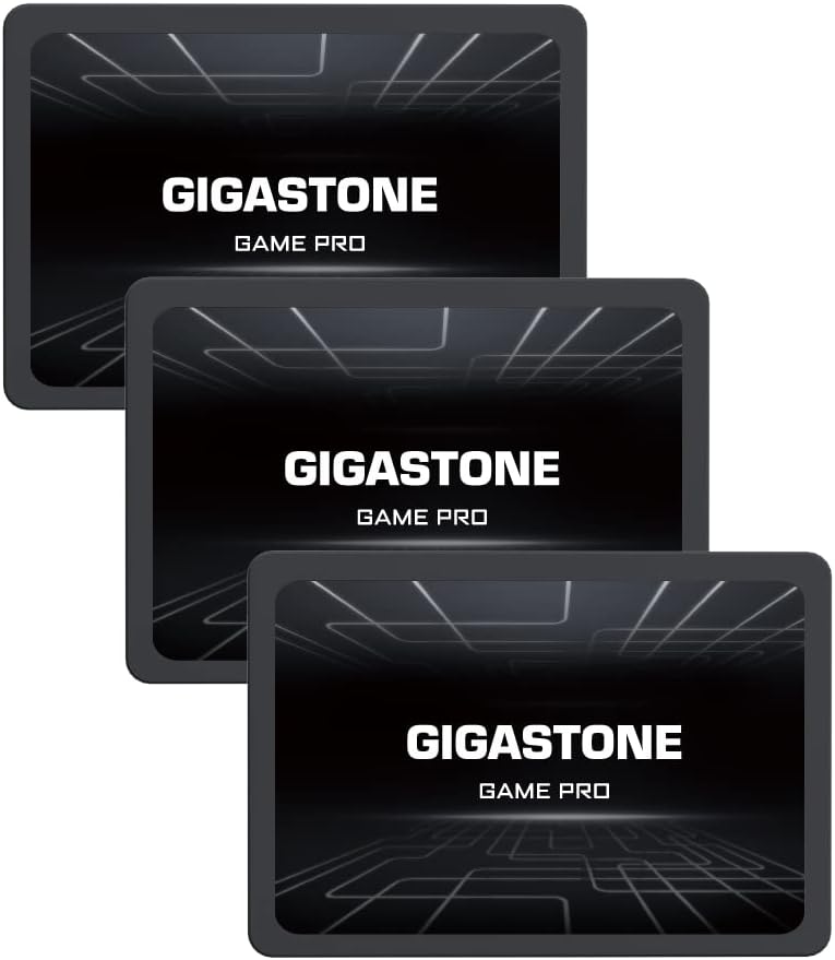 Gigastone SATA SSD 512GB (3-Pack) 2.5 inch SSD 530MB/s Upgrade Laptop PC Memory and Storage PS4 HDD Replacement 2.5" Internal Solid State Hard Drives SATA III SLC Cache 3D NAND Game Pro Performance