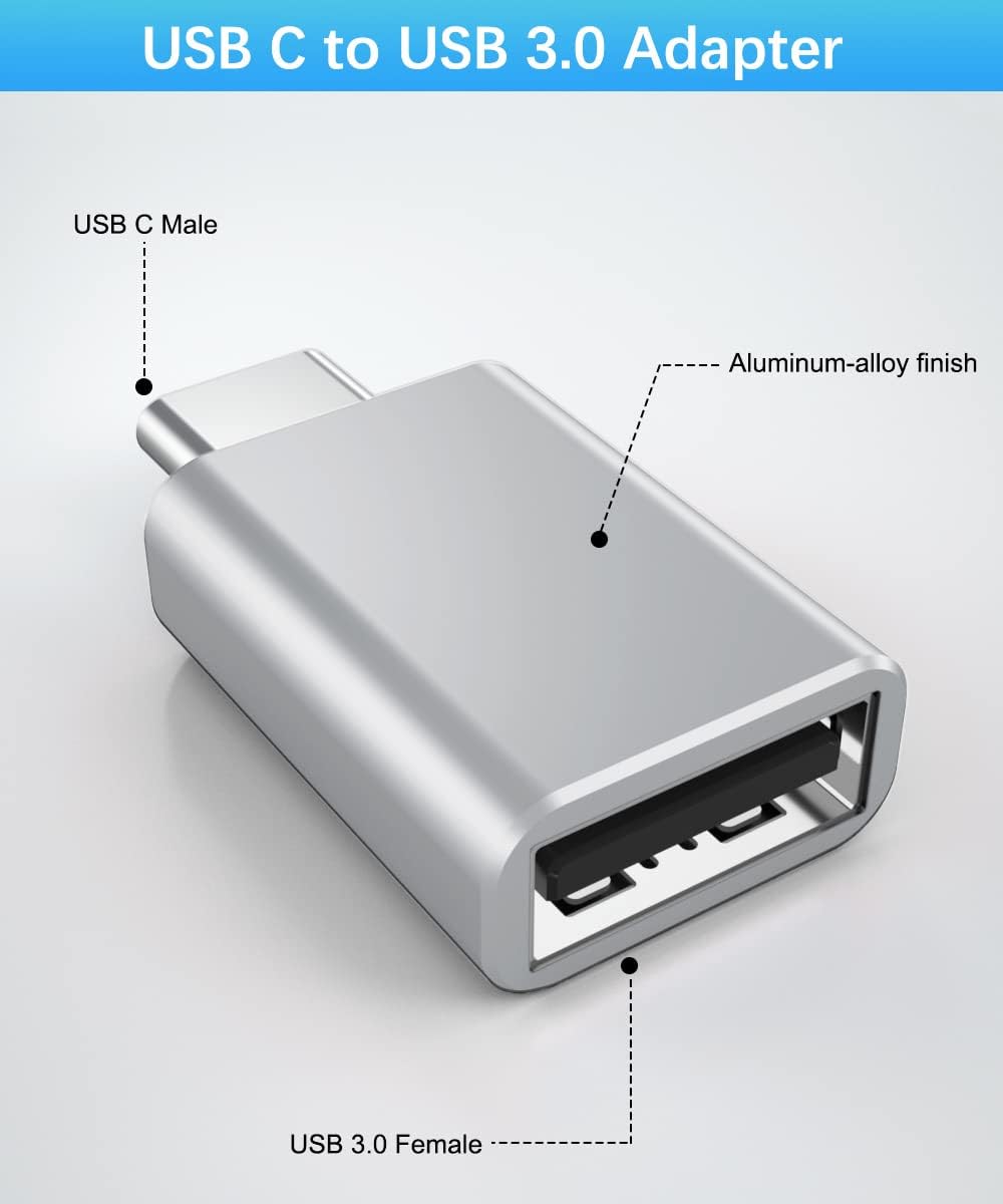 Elebase USB to USB C Adapter&Type C Male to 3.0 Female Adaptor 4PCS,Thunderbolt 4 to Type A OTG Converter for iPhone 16 15 Pro Max Plus,Apple Watch 10 9,MacBook,PC,Galaxy A56 M56 M36,iPad Air Mini