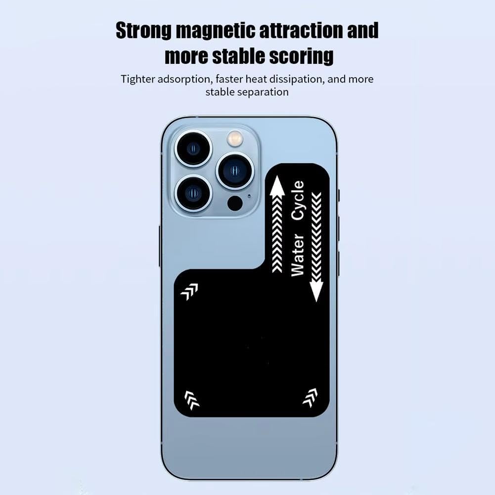 GINTBN Universal Reusable Phone Heatsink Pad, Metal Magnetic Cooling Plate for Gaming & Streaming, Enhances Phone