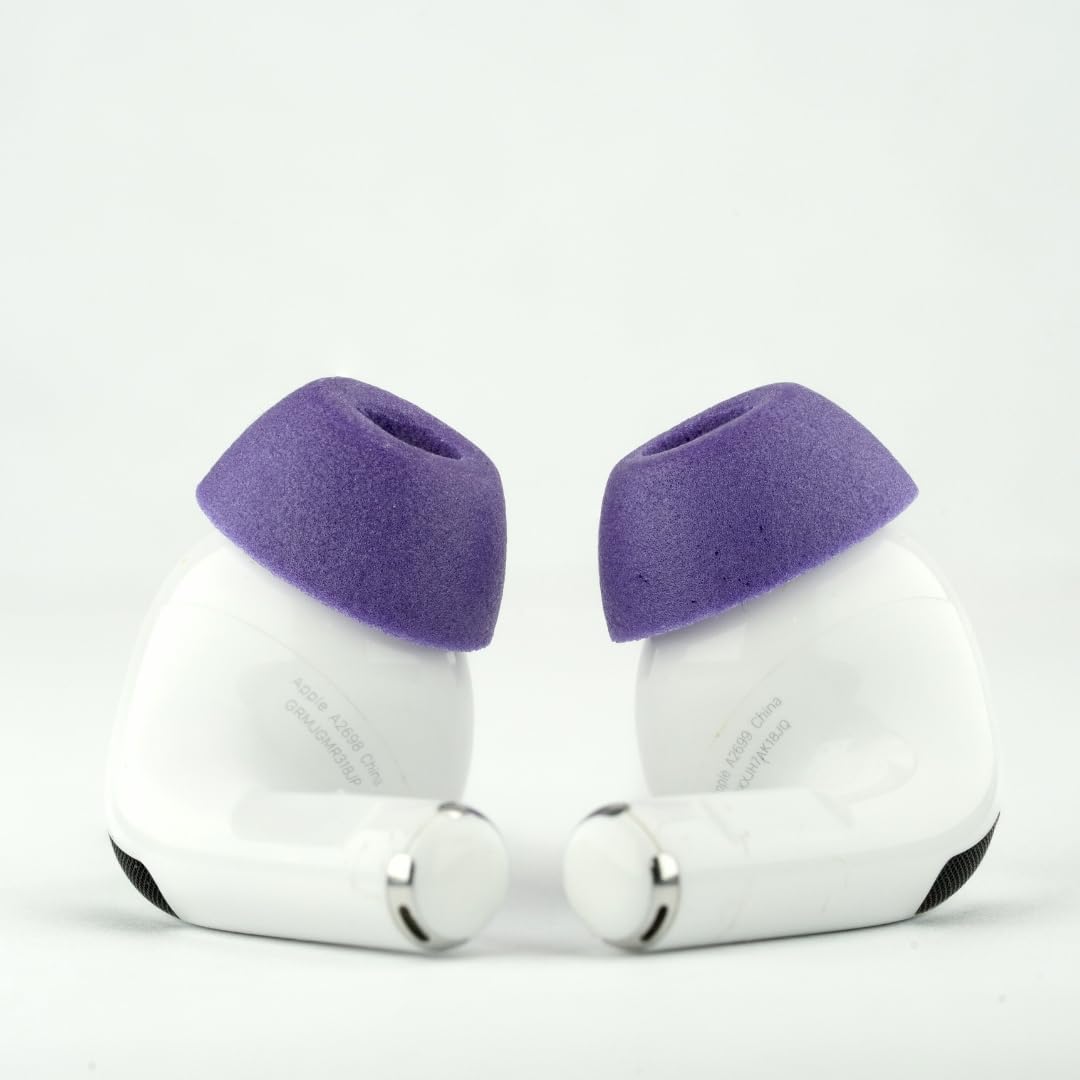 Comply TrueGrip MAX | Premium Memory Foam Replacement Earbud Tips for Apple AirPods Pro 1 & 2 | Long Lasting Comfort, MAX Durability, Secure Fit, Superior Noise Isolation| Purple (Medium) (3 Pairs)