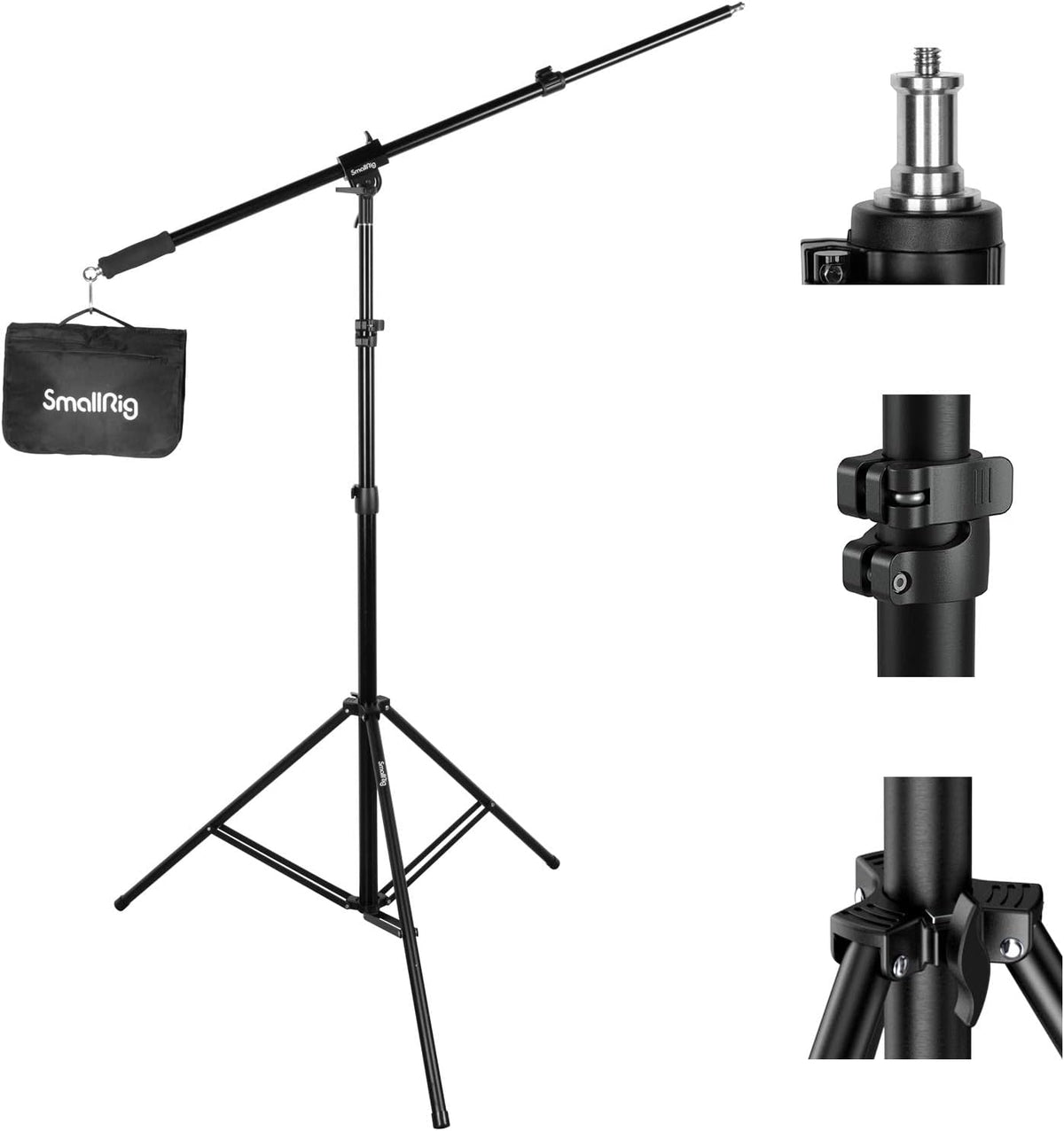 SmallRig Aluminum Light Stand 110"/9.2ft/280cm, Adjustable Photography Air-Cushioned Tripod Stand with 1/4" Screw for Softbox, Studio Light, Flash, Umbrella, Ring Light, Max Load 5kg, RA-S280A