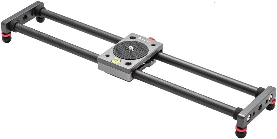 16 inches/40cm Mini Table Top Video Camera Slider Carbon Fiber Rail Rods for Smartphone iPhone Samsung DSLR Sony Canon Nikon Loading up to 11 lbs /5Kgs