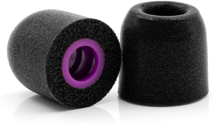 Linsoul Tripowin TP45 Spiral Groove Memory Foam Eartips, 2 Pairs in Ear Monitor Ear Plugs Suitable for 4.5mm-6.5mm Earphone Nozzle (S)