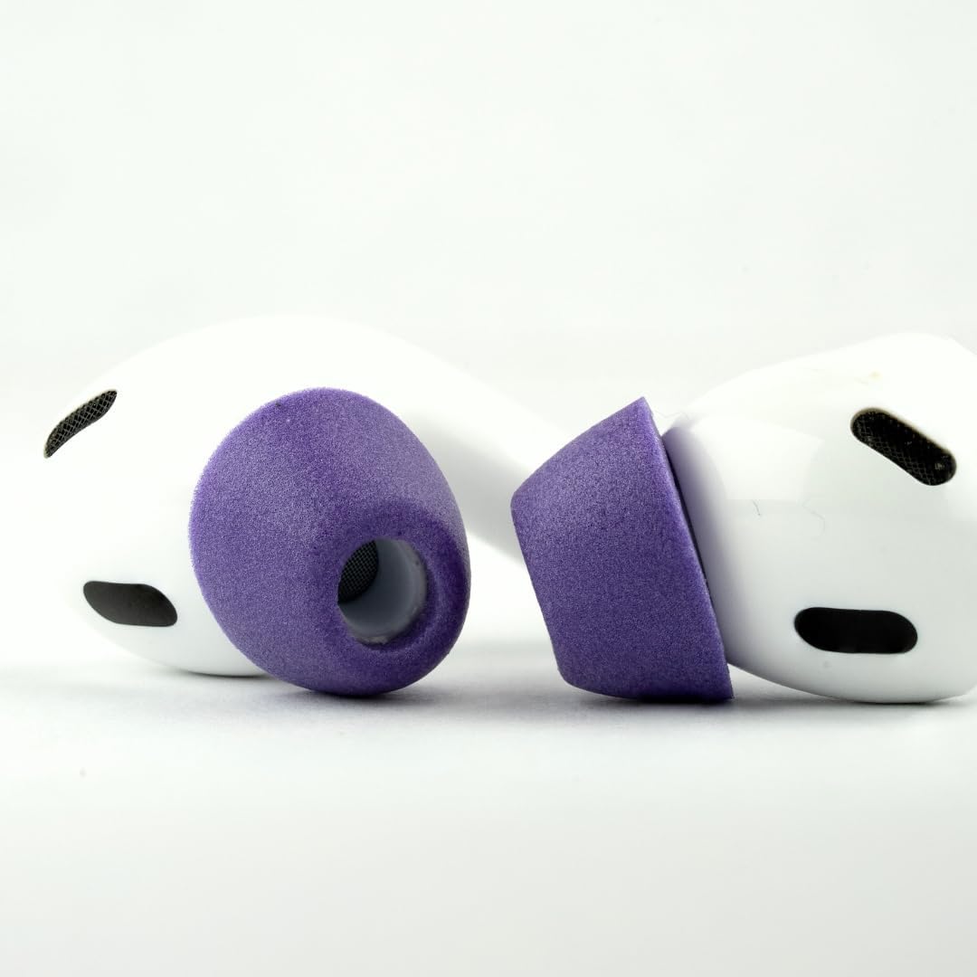 Comply TrueGrip MAX | Premium Memory Foam Replacement Earbud Tips for Apple AirPods Pro 1 & 2 | Long Lasting Comfort, MAX Durability, Secure Fit, Superior Noise Isolation| Purple (Medium) (3 Pairs)