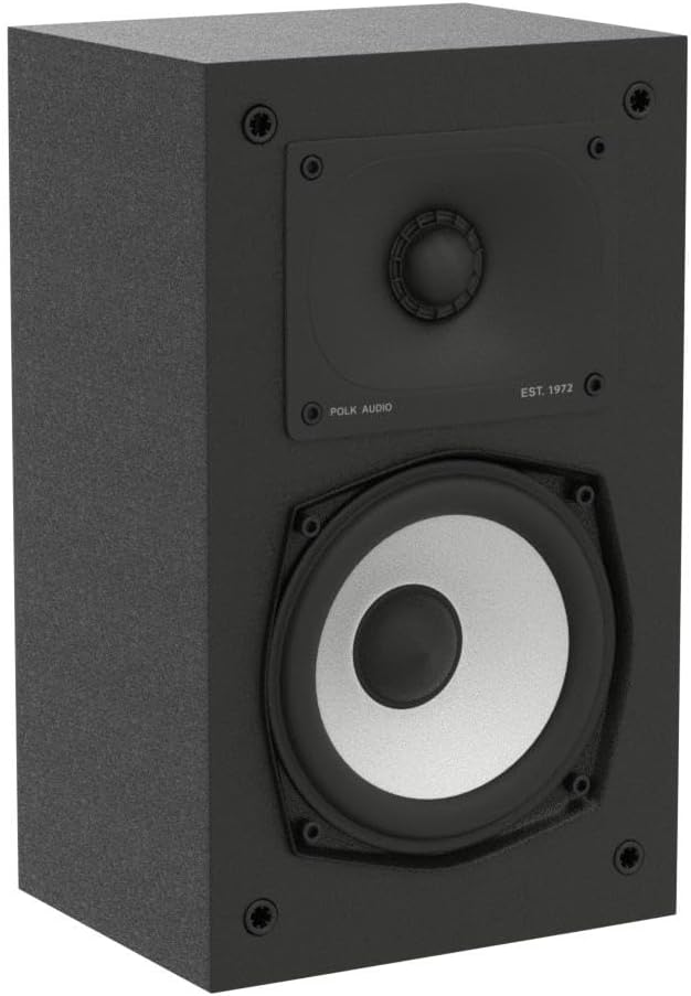 Polk Monitor XT15 Pair of Bookshelf or Surround Speakers - Hi-Res Audio Certified, Dolby Atmos & DTS:X Compatible, 1" Terylene Tweeter & 5.25" Dynamically Balanced Woofer (Pair, Midnight Black)