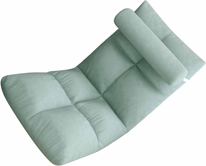 Zerodis Adjustable Backrest Floor Chair Heavy Duty Metal Frame Sofa Chair Soft and Thick Flannel Gaming Chair Suitable for Napping Reading Gaming and Meditation (Peacock Blue)