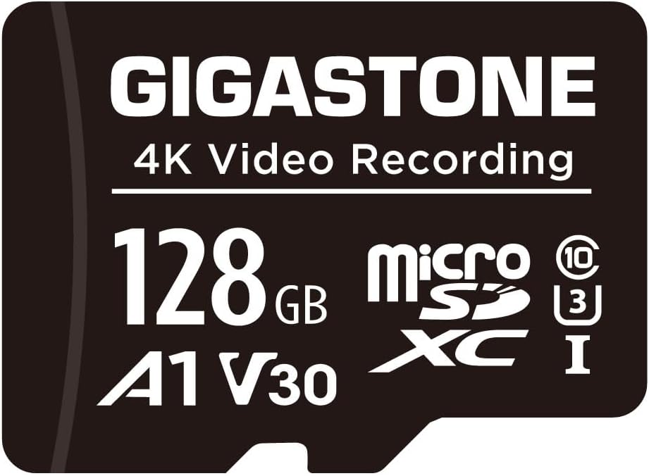 Gigastone 128GB A1 V30 1-Pack, 4K 100MB/s 10, Micro SD Card Video Pro, Security Camera, Dash Cam, Drone, MicroSDXC