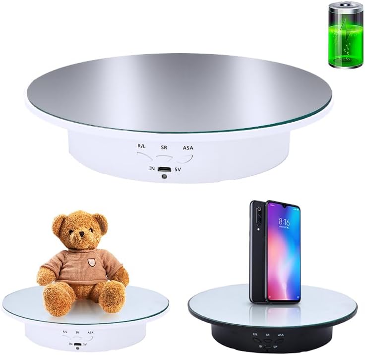 7.87inch /17.6lbs 360 Cake,3D JAYEGT Motorized Rotating Display Stand, Load, Degree Electric Rotating Turntable