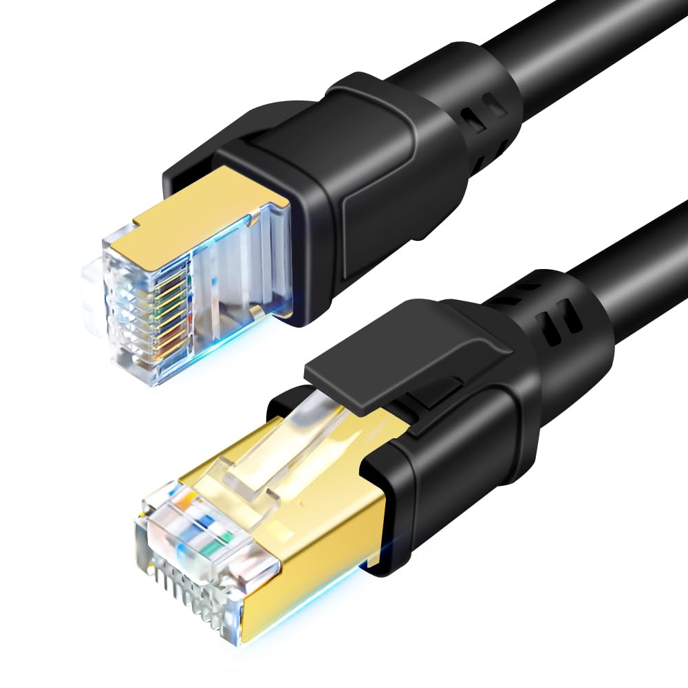 8 1.5ft (2 Pack), 40Gbps 2000MHz CAT8 RJ45 (1.5ft 2Pack, DDMALL CAT Ethernet Cable High Speed Network Internet LAN