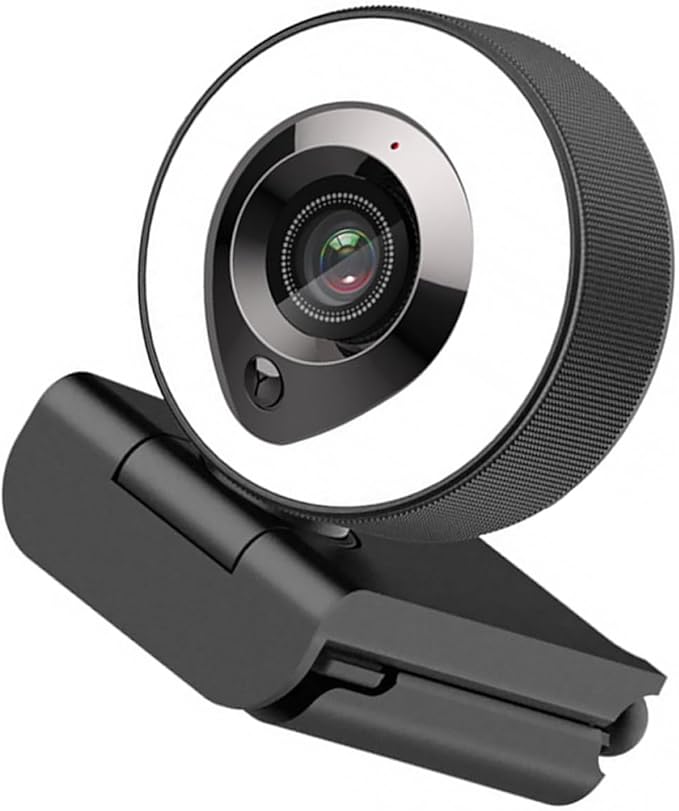4k Webcam with Mic USB Computer Camera for Live Streaming and Video Calls HD Webcam with Fill Light for Desktop and Laptop Use