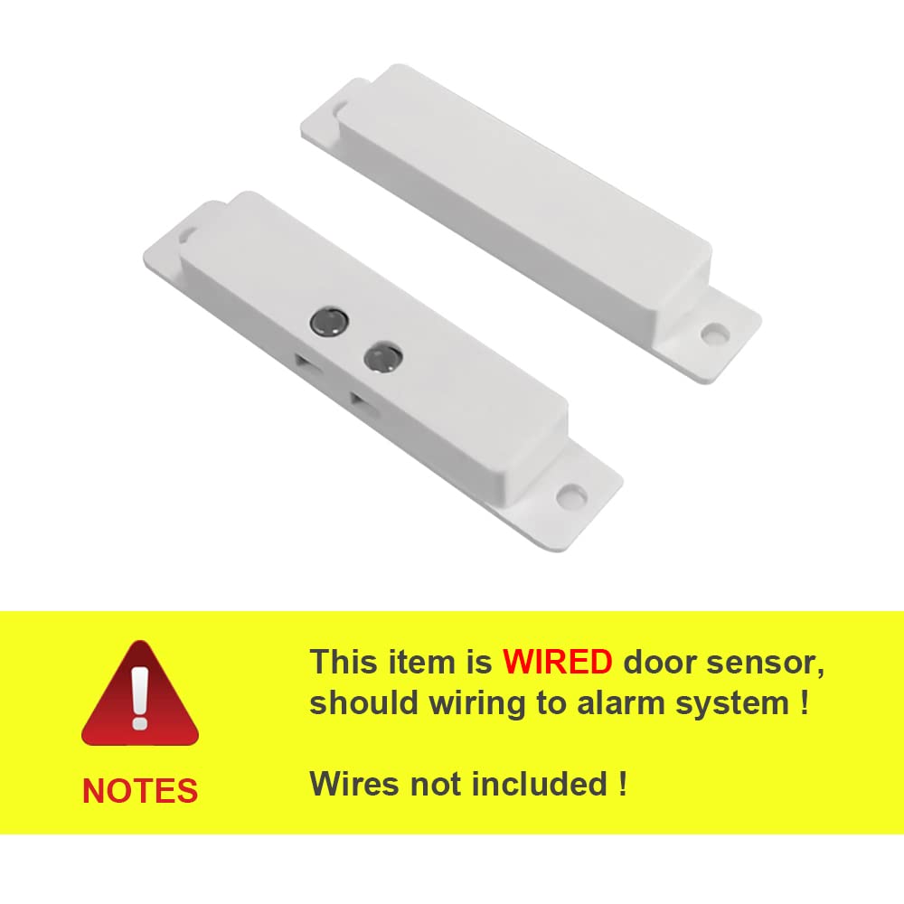 10 Sets Pack of Wired Surface Mounted Alarm Magnetic Contacts Door Window Reed Switch Sensor with Double Side Tape