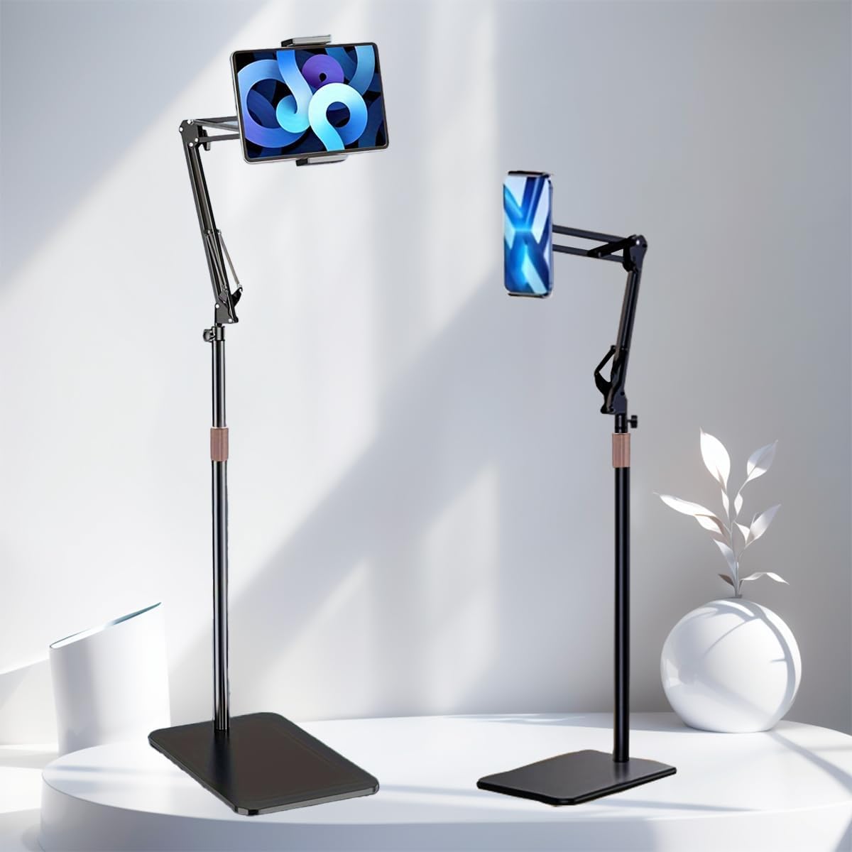 Hosann Century Holder[59Height 360 4.7-12.9 Tablet Floor Stand Adjustable] Rotatable Metal Tablet Stand,with Heavy Duty