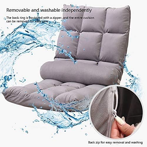 Floor Chair Floor Chair Meditation Chair with Backrest Folding Computer Chair on The Bed 5 Gears Adjustable Removable and Washable Lazy Leisure Sofa for Bay Window Bedroom (Color : Brown)