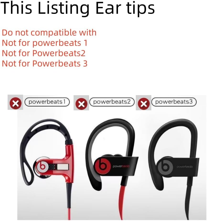 Replacement Ear Tips for Beats Urbeats2.0 Tour2.0 ibeats Beats x, Beats Flex Secure Fit for Powerbeats Pro Silicone Earbuds Washable Sweat-Resistant Noise Isolation 8 Pairs (Dark Grey)