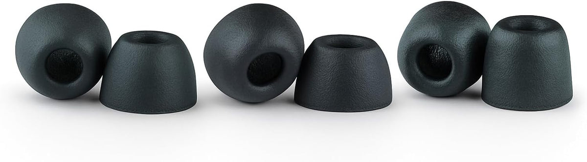 Comply 100 Core Series | Memory Foam Replacement IEM Ear Tips for Etymotic, Westone, Klipsch & More | Superior Noise Isolation, Ultimate Comfort, Secure Fit | Variety, Black, Small (3 Pairs)