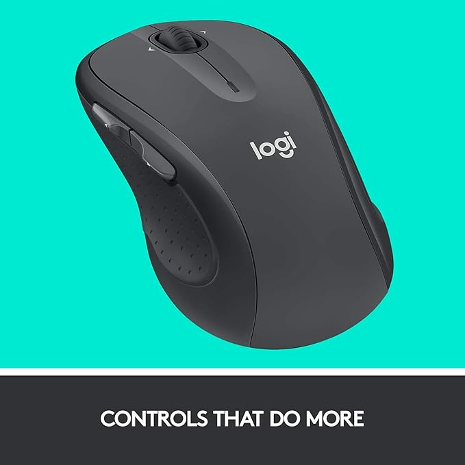Logitech M510 Wireless Computer Mouse for PC with USB Unifying Receiver - Graphite (Renewed)