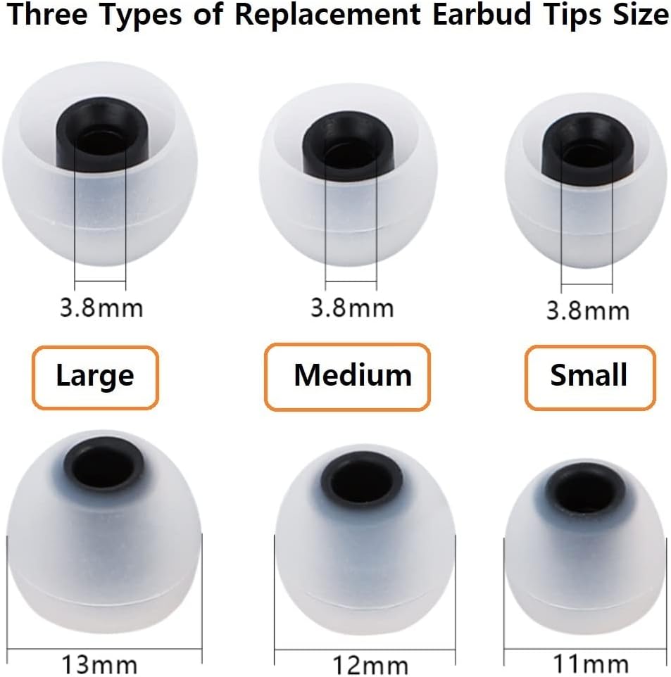 Earbud Silicone Ear Tips Earbuds Replacement Ear Tips Gels Bud for Popular in-Ear Headphones Other Inner Hole from 3.8mm - 5.1mm Earphones 9 Pairs S/M/L