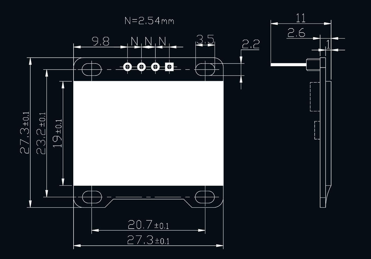 DIYmall 0.96 Inch I2C 128x64 SSD1306 51 Msp420 STIM32 (Pack 2pcs) Blue Yellow OLED Display Module Serial IIC Screen