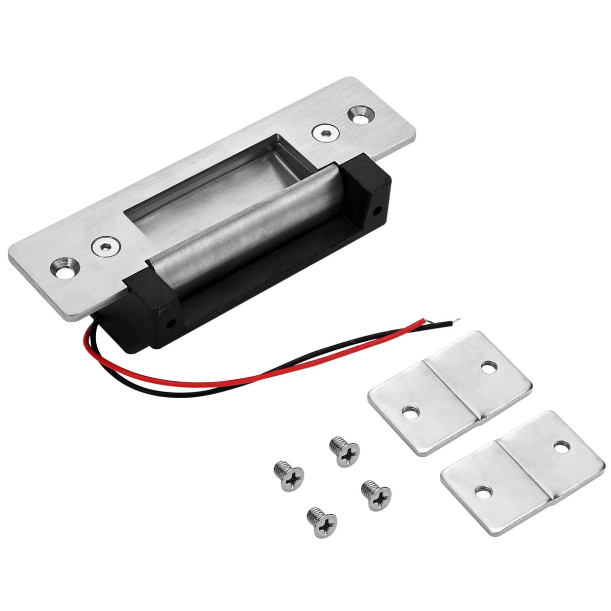 Electric Door Strike Lock ANSI Standard Heavy Duty Fail-Secure/Fail-Safe Adjustable 12V DC for Door Access Control System Cylindrical Locksets Black