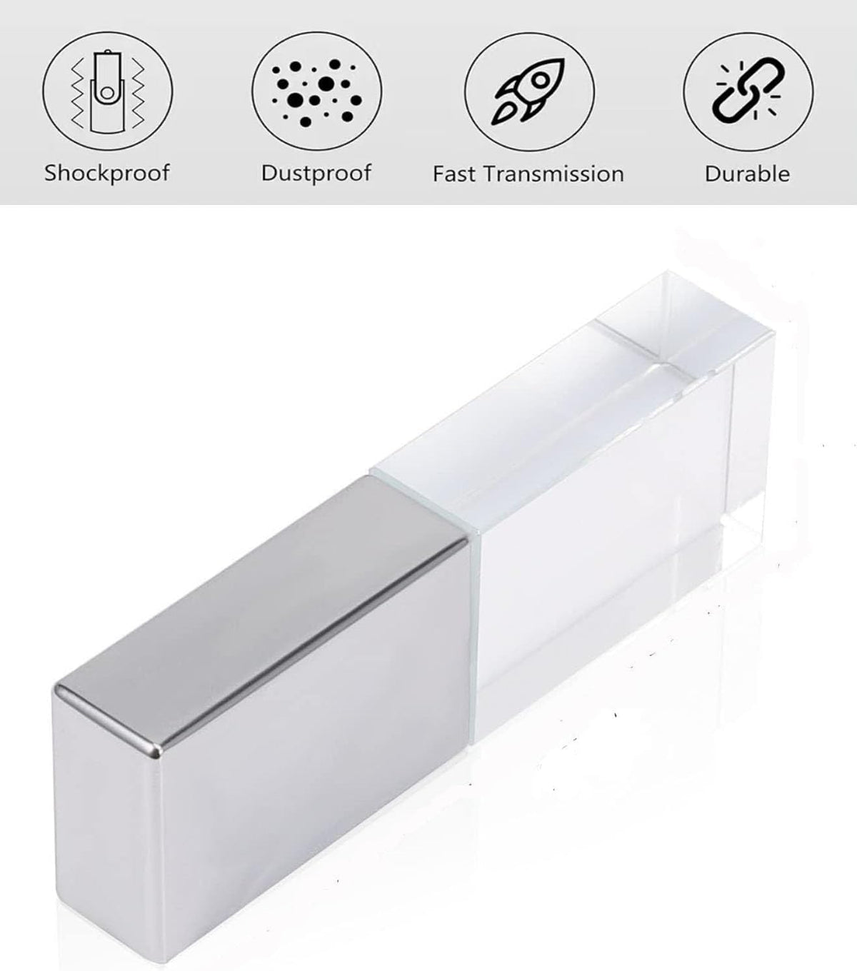 HZBDBLT 3.0 (64, Crystal USB Flash Drive LED Lighting Memory Stick Birthday Wedding Gift Pen Drive GB)