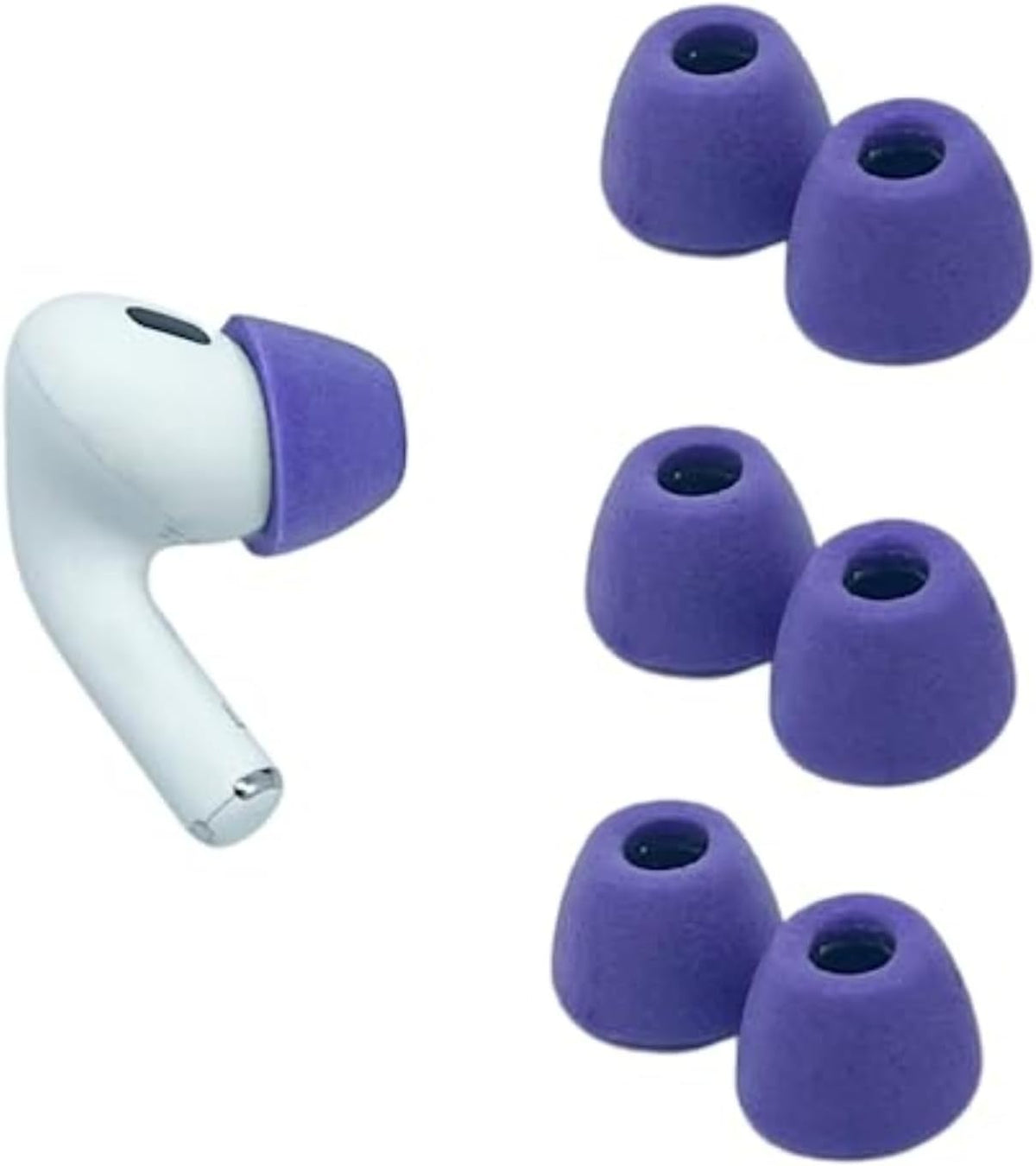 Comply Memory Foam Replacement Earbud Tips for Apple AirPods Pro 1 & 2 | Ultimate Comfort, Secure Fit, Superior Noise Isolation | Anti Slip, Prevent from Falling Out | Purple, Large (3 Pairs)