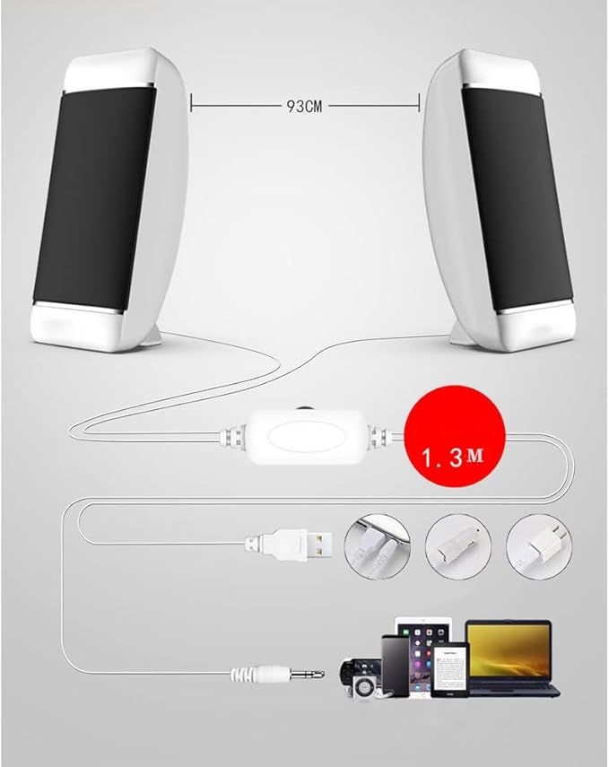Computer Speakers Mini Speaker with USB Powered 3.5 mm AUX-in Portable Speaker for Computer Laptop (Color : Black)