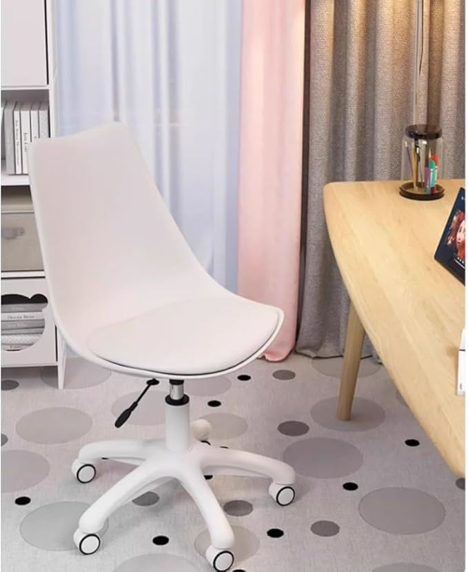 KITCISSL Home Office Desk Chairs Gaming Computer Chair with Wheels Accent Chairs Swivel Makeup Chair Dormitory College Students Study Backrest Chair for Bedroom Living Room Balcony (Color : Pink)