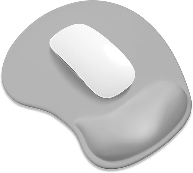 ITNRSIIET Ergonomic Mouse Pad, Cushioned Gel Wrist Rest, Non-Slip Base, Smooth Surface, Cute Multi-Color, 9.5 x 8.2 in, Space Gray