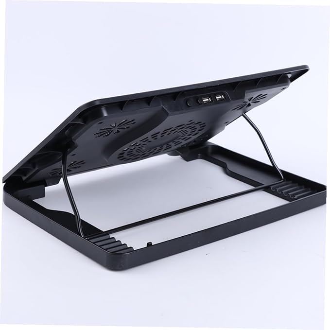 Operitacx USB Laptop Cooling Fans Cooler Stand with Anti-Skid Base Multi-Angle Adjustable Laptop Cooler for Gaming and Office Use Black