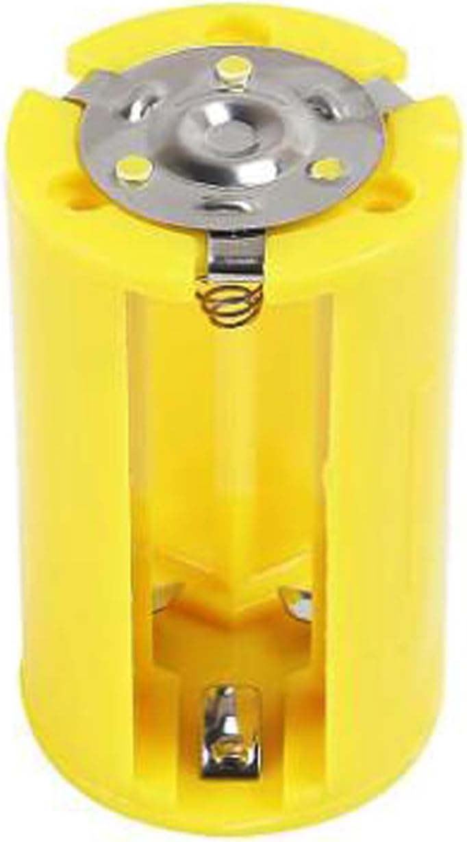 AEDIKO 6pcs 3 1 1.5V AA to D Battery Adapters Holder Output Case Box AA to D Battery Converter (Yellow)