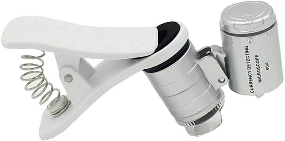 1Pcs Universal Led Clip Mobile Phone Microscope Magnifier Micro-Lens 60X Optical Zoom Telescope Camera Lens