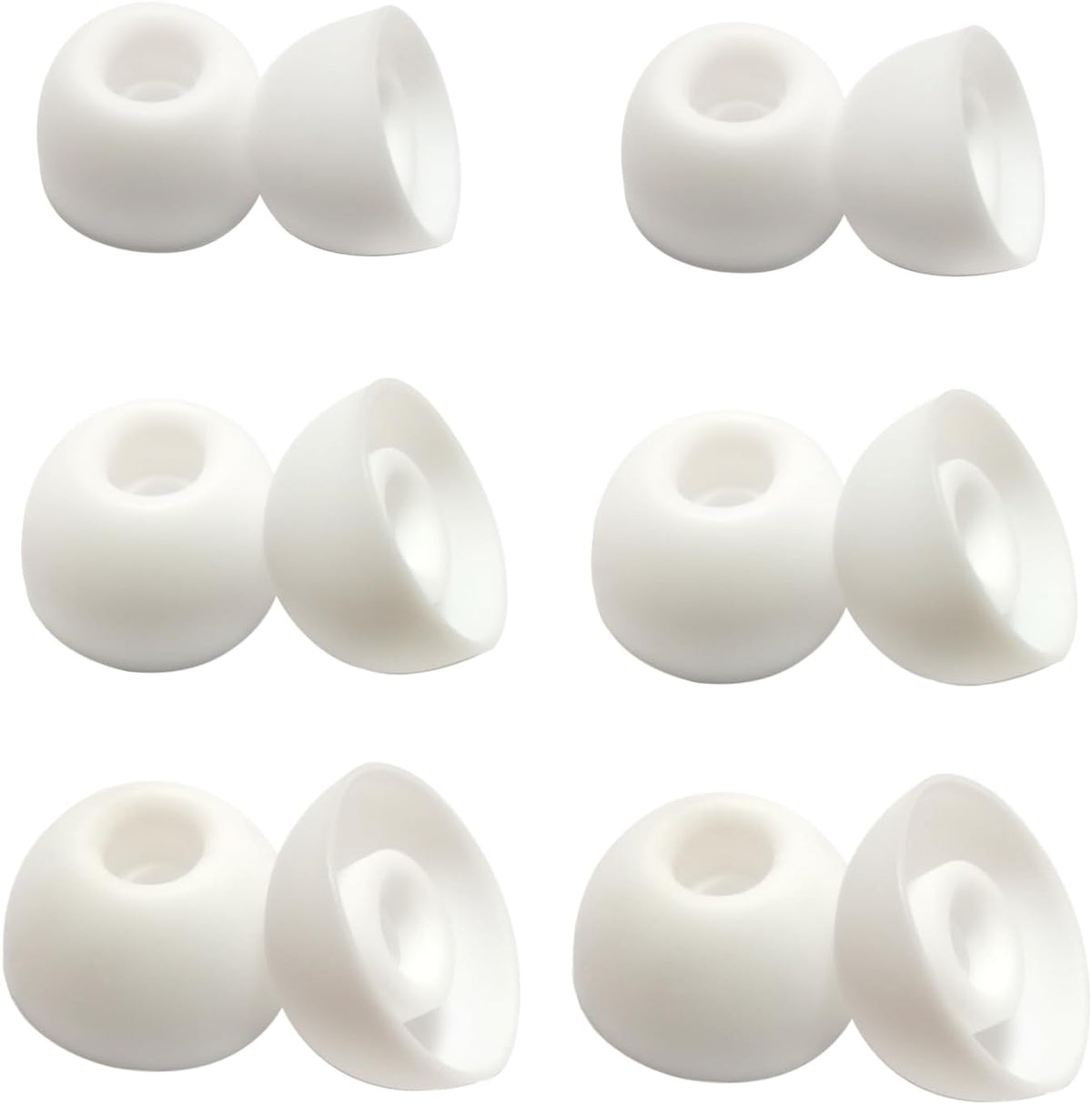 Earbuds Tips Replacement Universal Oval Earbuds Tips for True Wireless Earbuds 4.0mm-6mm Nozzle Silicone Replacement Ear Tips 6 Pairs LMS White