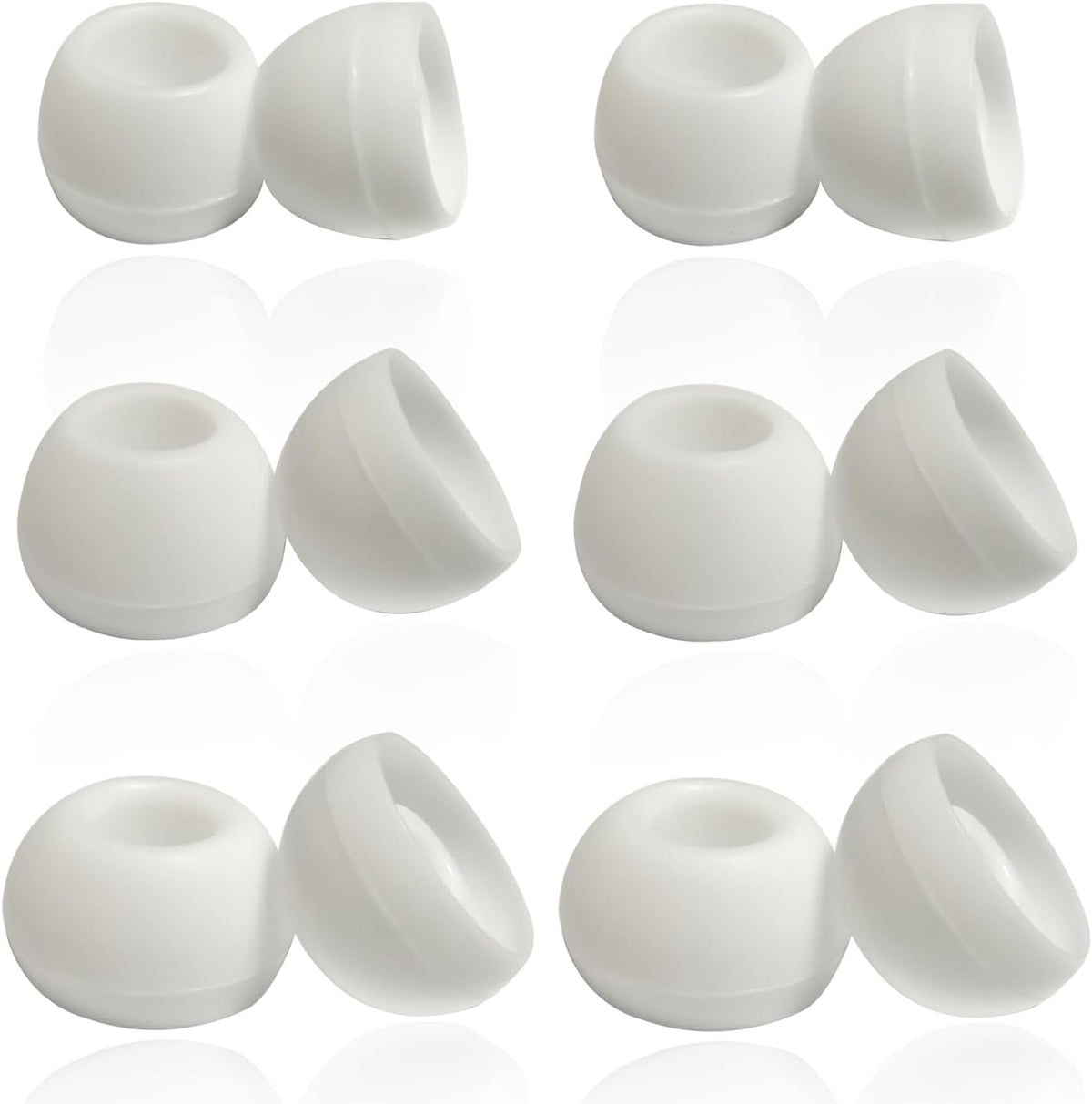 Replacement Earbuds Tips for True Wireless Earbuds Universal Silicone Ear Tips Fit 4.5mm-6mm Nozzle 6 Pairs LMS White