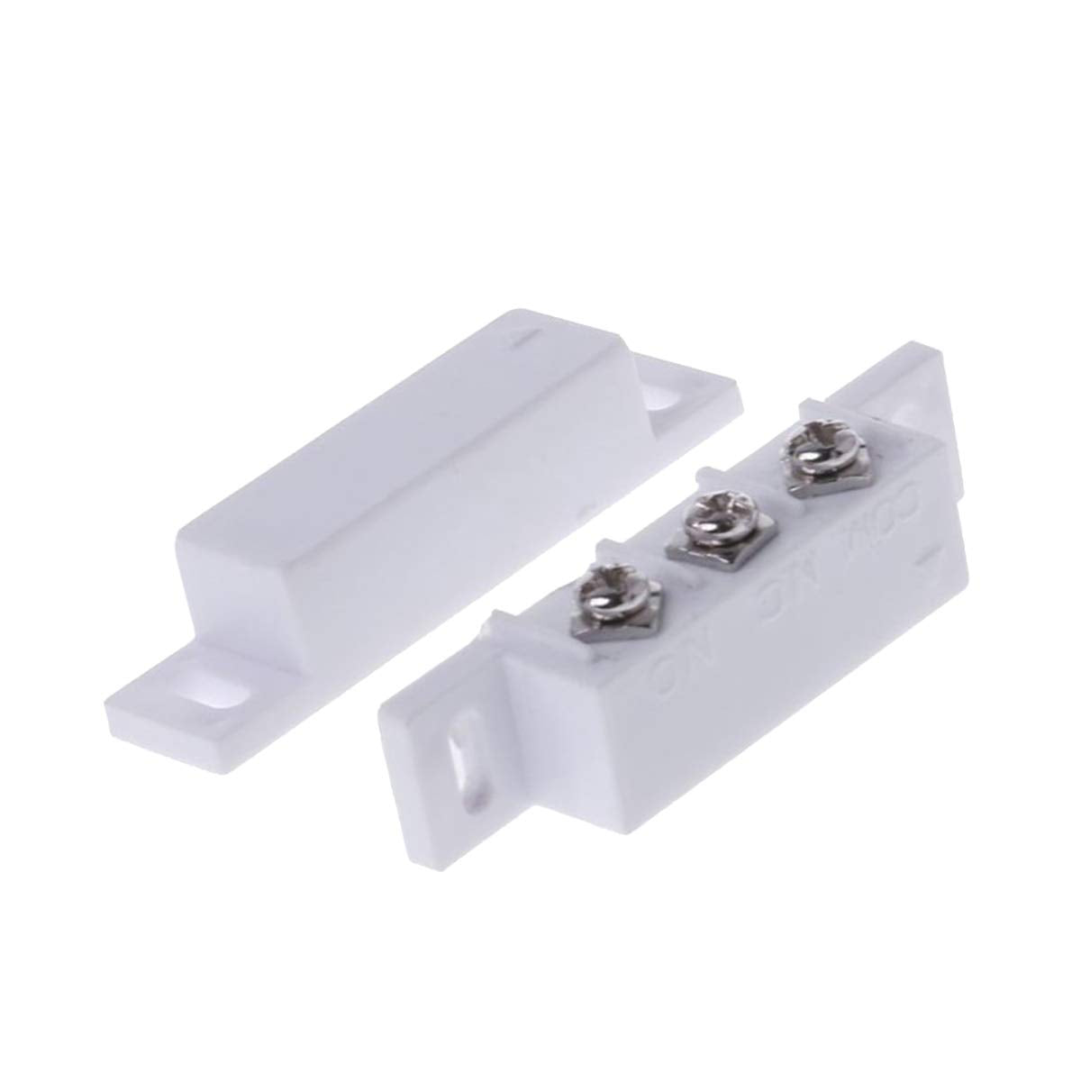 LYLGO 5 Count White Magnetic Door Switch, NO/NC, Wired, Screw-In, Remote Control, Ideal for Home & Company Windows/Doors, Alarm System Compatible