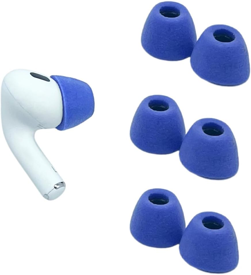 Comply Memory Foam Replacement Earbud Tips for Apple AirPods Pro 1 & 2 | Ultimate Comfort, Secure Fit, Superior Noise Isolation | Anti Slip, Prevent from Falling Out | Blue (S/M/L) (3 Pairs)