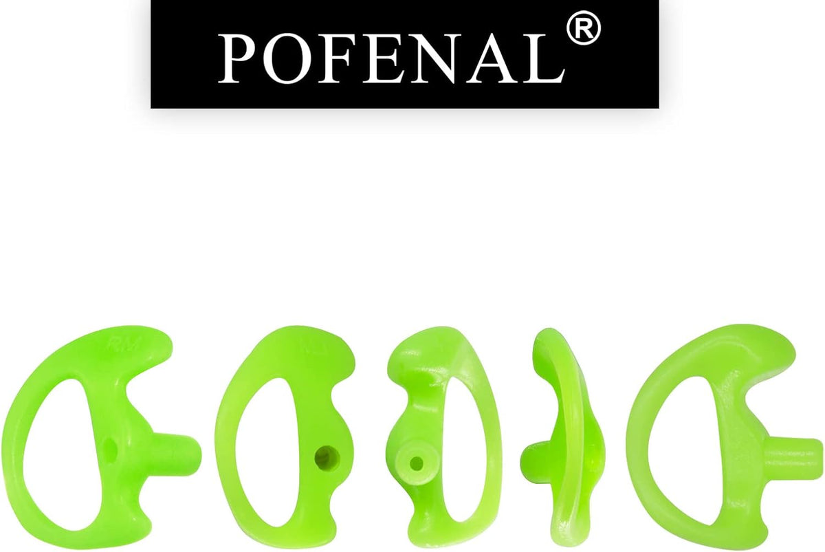 Silicone Replacement Earmold for Motorola/Baofeng/Retavis Radios - Police Walkie Talkie & Law Enforcement Soft Earpiece Inserts (8 Pair, Green - 2L/4M/2S)