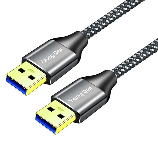 Yeung Qee USB 3.0 A to A Male Cable 15 ft,Super Speed Type A Male to Male Cable USB 3.0 Double End USB Cord for Hard Disk, Cameras,Laptop Cooler, DVD Player and More (15FT/5M)
